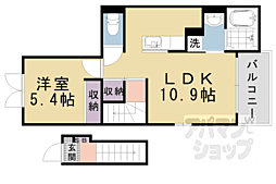 京阪石山坂本線 穴太駅 徒歩2分の賃貸アパート 2階1LDKの間取り