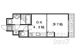 京阪石山坂本線 三井寺駅 徒歩6分の賃貸マンション 4階1DKの間取り