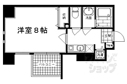 京都市営烏丸線 烏丸御池駅 徒歩2分の賃貸マンション 4階1Kの間取り
