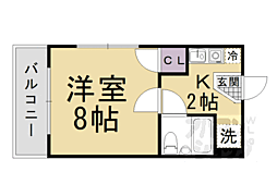 ベルメゾン小野 1階1Kの間取り