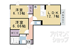 JR東海道・山陽本線 瀬田駅 徒歩10分の賃貸アパート 1階2LDKの間取り