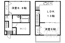 近鉄京都線 向島駅 徒歩10分の賃貸アパート 1階2LDKの間取り