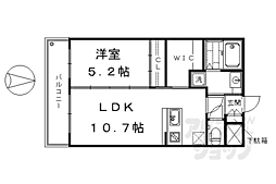 JR東海道・山陽本線 京都駅 徒歩10分の賃貸マンション 4階1LDKの間取り