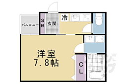 LCLASS小野 1Kの間取図画像