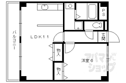 近鉄京都線 伏見駅 徒歩14分の賃貸マンション 3階1LDKの間取り