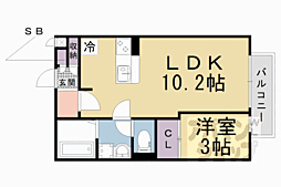 アーバンスクェアI 2階1LDKの間取り