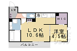 JR東海道・山陽本線 膳所駅 徒歩10分の賃貸アパート 1階1LDKの間取り