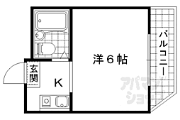 JR東海道・山陽本線 南草津駅 徒歩10分の賃貸マンション 3階1Kの間取り