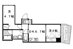 ＩＮＳＩＧＨＴ　ＲＥＰＯＳ　ｙａｍａｓｈｉｎａ　ｏｎｏ 2階2DKの間取り