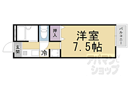 アメニティ鏡山 2階1Kの間取り