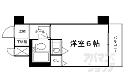 近鉄京都線 伏見駅 徒歩2分の賃貸マンション 6階1Kの間取り