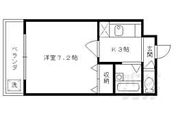 京阪本線 清水五条駅 徒歩11分の賃貸マンション 1階1Kの間取り