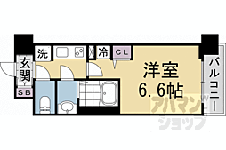 JR東海道・山陽本線 京都駅 徒歩8分の賃貸マンション 6階1Kの間取り