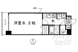 JR東海道・山陽本線 西大路駅 徒歩4分の賃貸マンション 8階1Kの間取り