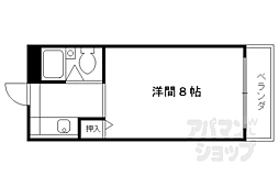京阪本線 東福寺駅 徒歩18分の賃貸マンション 3階1Kの間取り