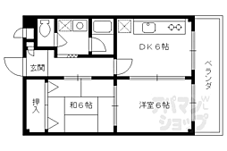 京阪本線 伏見桃山駅 徒歩32分の賃貸マンション 2階2DKの間取り