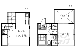プラウド御陵 1LDKの間取り
