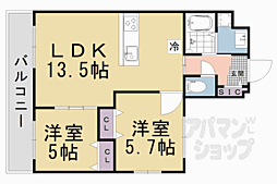 Ｎｏａｈ山科椥辻 2階2LDKの間取り