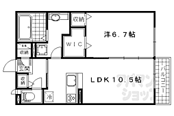 JR湖西線 堅田駅 徒歩20分の賃貸アパート 1階1LDKの間取り