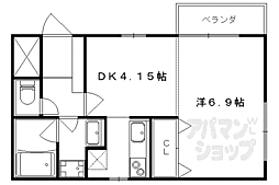 プリンセスコート・アイ 3階1Kの間取り