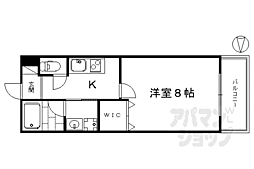JR東海道・山陽本線 西大路駅 徒歩10分の賃貸マンション 4階1Kの間取り