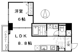 JR東海道・山陽本線 桂川駅 徒歩24分の賃貸マンション 2階1LDKの間取り