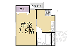 Ｍｐｉ’ｓ京都山科 1階1Kの間取り