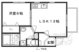 JR東海道・山陽本線 京都駅 徒歩10分の賃貸アパート 3階1LDKの間取り
