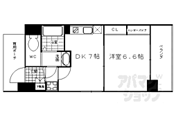 JR東海道・山陽本線 西大路駅 徒歩9分の賃貸マンション 2階1DKの間取り