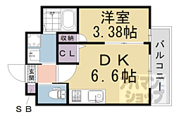 京阪本線 伏見稲荷駅 徒歩3分の賃貸アパート 3階1DKの間取り