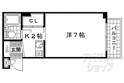 サワラビ音羽マンション 1Kの間取図画像
