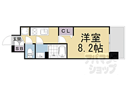 プレサンスTHEKYOTO東福寺WEST 1Kの間取図画像