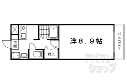ディアコート大宅 1Kの間取図画像