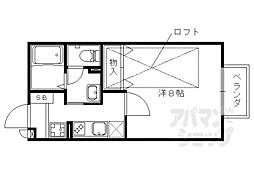 セジュール鴨土 1Kの間取図画像