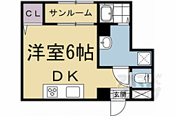 ビッグバーンズ両替町 ワンルームの間取図画像
