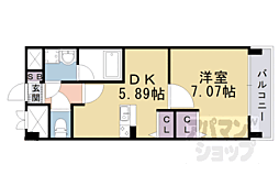 コンフォーレ栗栖野 1DKの間取図画像
