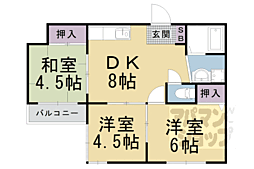 ヴィエント・北花山 3LDKの間取図画像