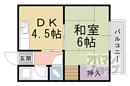 カルム関生 1DKの間取図画像