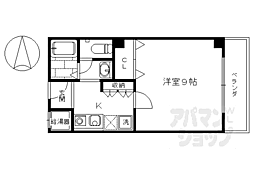 メディナ烏丸 1Kの間取図画像