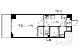ベラジオ京都西大路ウエスト 1Kの間取図画像