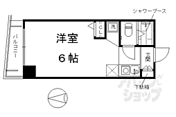 シボラ六条高倉 1Kの間取図画像