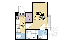 クリビア 1Kの間取図画像