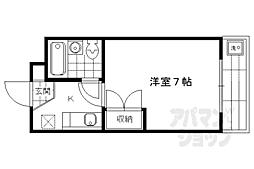 CIEUX京都 1Kの間取図画像