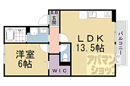 ハイカムール御供田 1LDKの間取図画像
