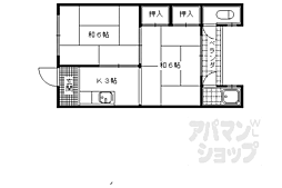 第8ゆたか荘 2Kの間取図画像