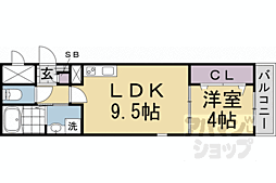 ジーメゾン山科マニフィコ 1LDKの間取図画像