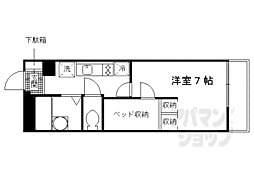 レオパレスグリーングラス1 1Kの間取図画像