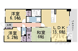 パデシオン山科夢ケ丘 3LDKの間取図画像