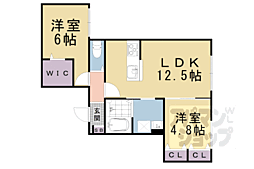 仮称)ユアメゾン山科 2LDKの間取図画像