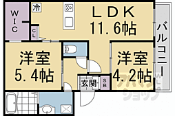 GOODWOOD西棟 2DKの間取図画像